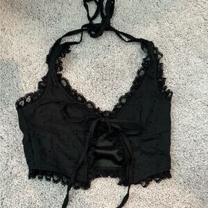 Black tie crop top